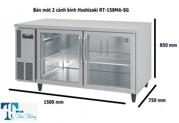 Bàn Mát 2 Cánh Kính 1m5 Hoshizaki Rt 158ma Sg