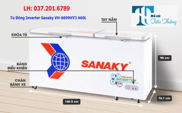 Tủ Đông Sanaky Inverter 660 Lít Vh 6699hy3
