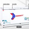 Tủ đông Sanaky 660 Lít 2 Ngăn 2 Cánh Dàn đồng
