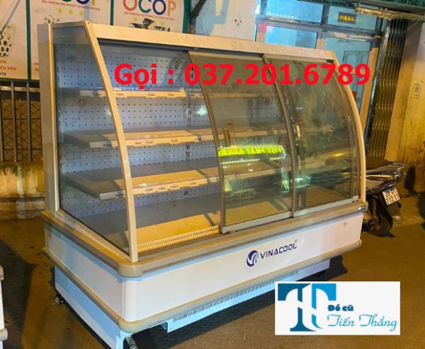 Tủ Mát Trưng Bày Thịt Cá Kính Cong Vinacool 2m