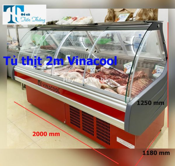 Tủ Quầy Mát Trưng Bày Thịt Cá Vinacool 2m