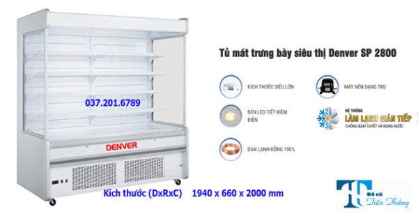 Tủ Mát Trưng Bày Denver Sp 2800 2m Thanh Lý