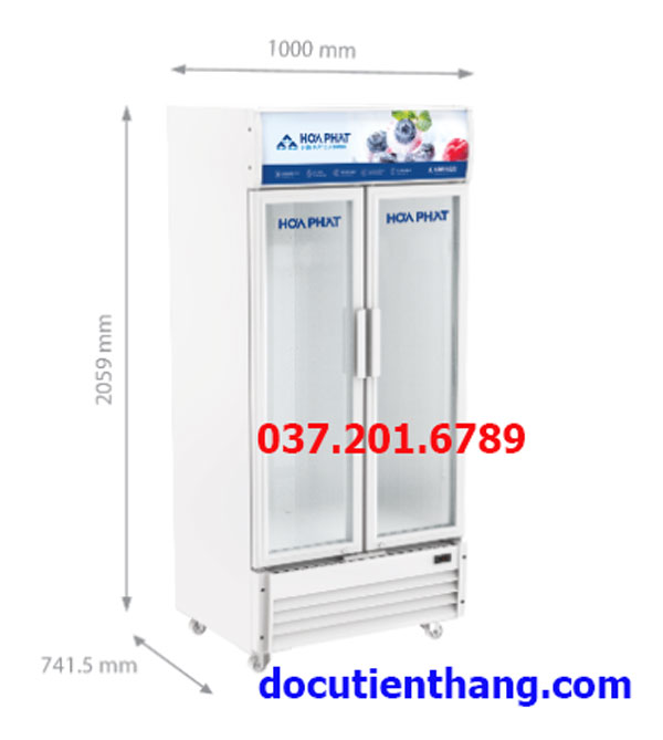 Tủ Mát Trưng Bày 2 Cánh Hòa Phát Inverter 812 Lít Cũ