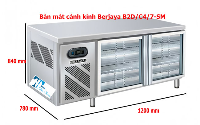 Bàn Mát 2 Cánh Kính Berjaya 1m2 Thanh Lý