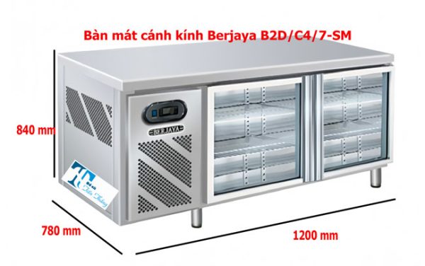 Bàn Mát 2 Cánh Kính Berjaya 1m2 Thanh Lý