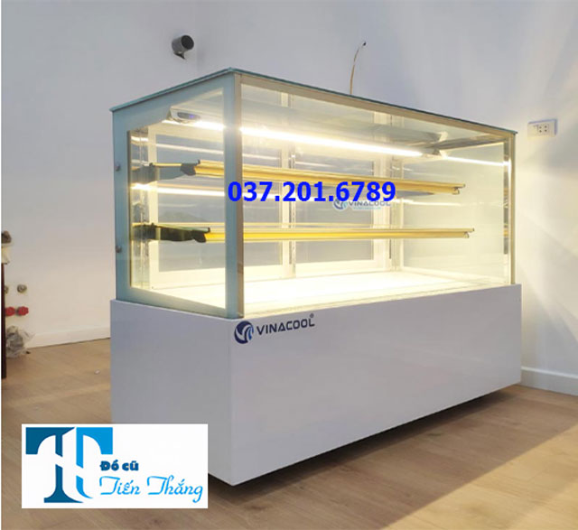 Tủ Bánh Sinh Nhật Kính Vuông Vinacool 1m5 Cũ Chính Hãng