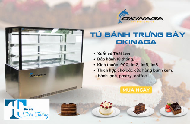 Tủ Trưng Bày Bánh Kem Okinaga Cũ Thanh Lý