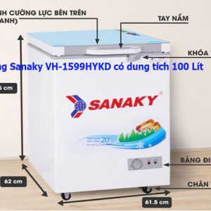 Tủ Đông Sanaky Vh 1599hykd Mini 100 Lít