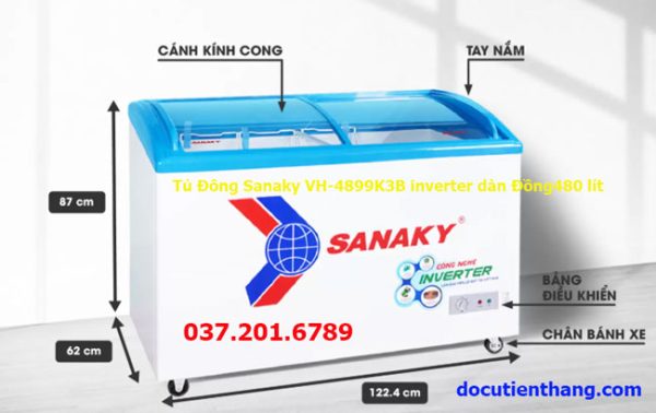 Tủ Đông Sanaky Vh 4899k3b Inverter Dàn Đồng 480 Lít