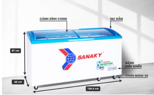Tủ Kem Mặt Kính Lùa Sanaky Vh 6899k3 680 Lít