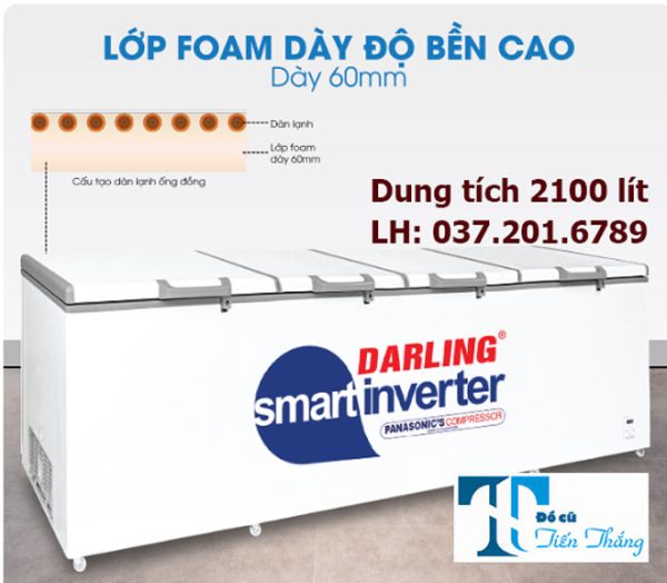 Thanh Lý Tủ đông Darling Inverter 2100 Lít Cũ