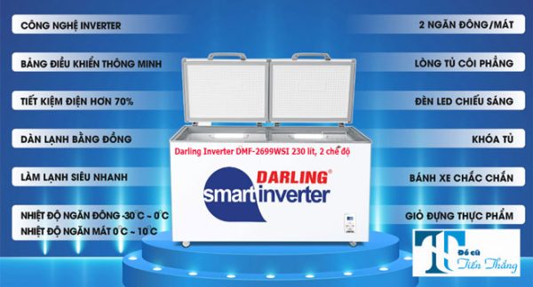 Tủ đông Darling Inverter Dmf 2699wsi 230 Lít, 2 Chế độ