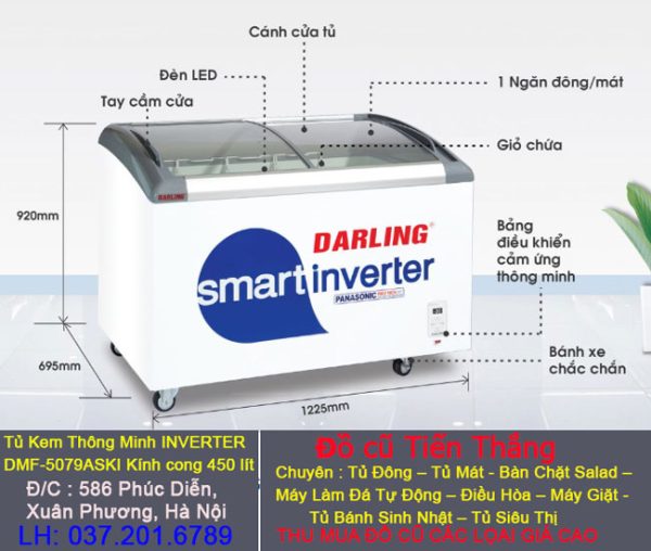 TỦ Kem ThÔng Minh Darling Inverter 450 Lít 1 NgĂn