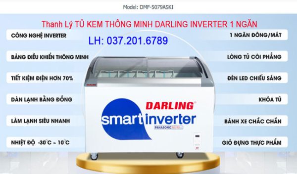 TỦ Kem ThÔng Minh Darling Inverter 450 Lít Giá Rẻ