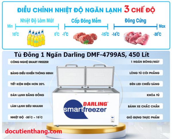Tủ Đông 1 Ngăn Darling Smart Freezer Dmf 4799as, 450 Lít