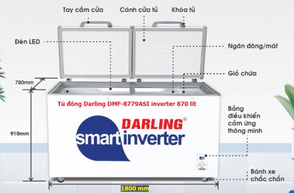 Tủ Đông 1 Ngăn Smart Inverter Darling Dmf 8779asi 870 Lít
