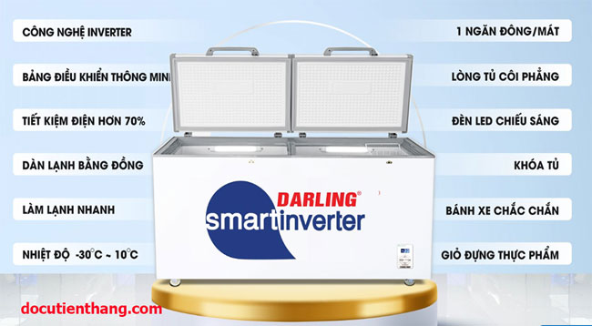 Tủ đông Darling Inverter 870 Lít Cũ Giá Rẻ