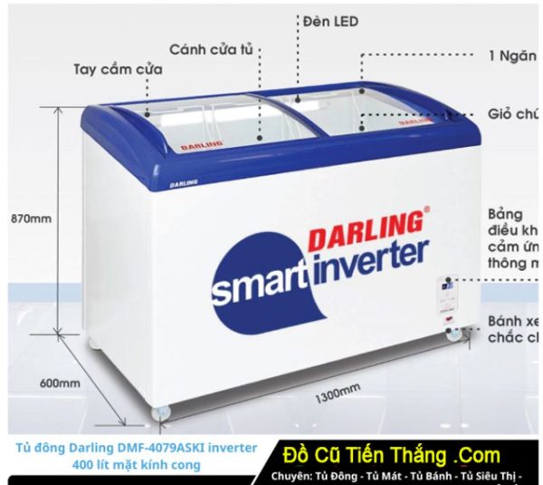 Thanh Lý Tủ đông Tủ Kem Darling Inverter 400 Lít
