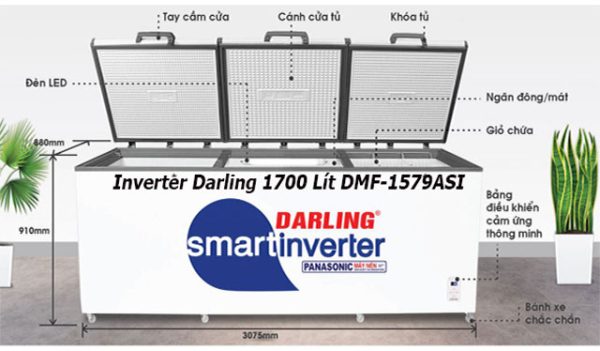 Thanh Lý Tủ đông Inverter Darling 1700 Lít Dmf 1579asi