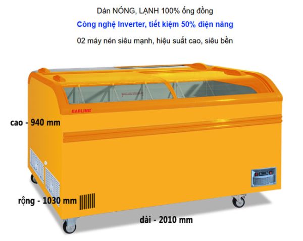 Thanh Lý Tủ đông Siêu Thị Darling 1100 Lít