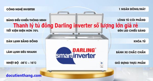 Tủ đông Darling Inverter 370 Lít Cũ Thanh Lý