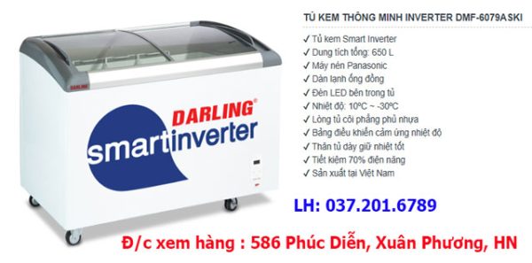 Tủ đông Tủ Kem Thanh Lý Darling Inverter 650 Lít