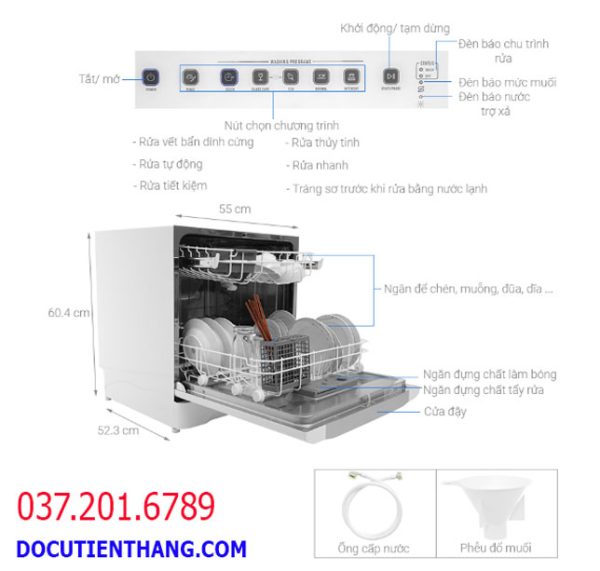 Máy Rửa Bát Electrolux 8 Bộ Cu Thanh Ly