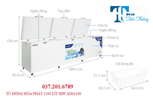 Tủ đông Hòa Phát 1190 Lít Hpf Ad61190
