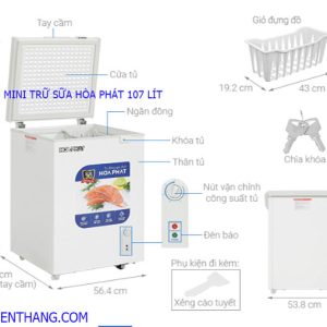 Tủ đông Mini Trữ Sữa Hòa Phát 107 Lít Hpf Ad6107
