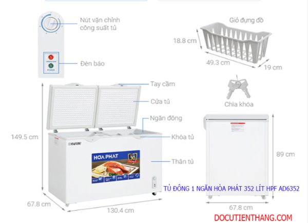 Mua Bán Tủ đông 1 Ngăn Hòa Phát 352 Lít