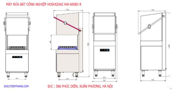 Thanh Ly Máy Rửa Bát Công Nghiệp Hoshizaki Hw 600b3r