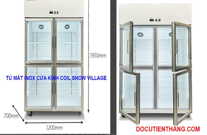 Tủ Mát Inox Cửa Kính Coil Snow Village Cũ