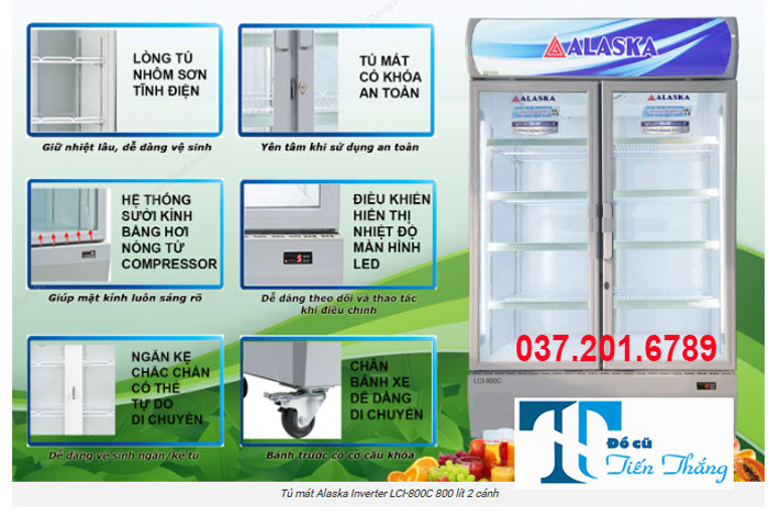 Tủ Mát Alaska Inverter 800 Lít 2 Cánh Kính Tủ Mát Alaska Inverter 800 Lít 2 Cánh Kính