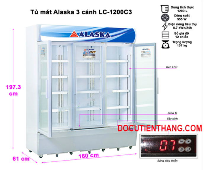Tủ Mát Alaska Lc 1200c3 1200 Lít 3 Cánh Tủ Mát Alaska Lc 1200c3 1200 Lít 3 Cánh