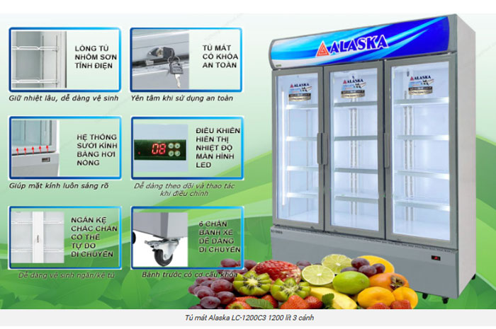 Mua Ban Tủ Mát Alaska Lc 1200c3 1200 Lít Cu