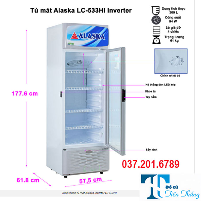 Thanh Lý Tủ Mát Inverter Alaska Lc 533hi Thanh Lý Tủ Mát Inverter Alaska Lc 533hi