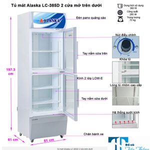 Tủ Mát Alaska Alaska Lc 385d 2 Cửa Trên Dưới