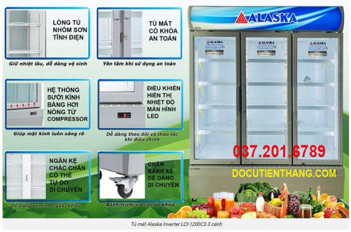 Tủ Mát Alaska Inverter 3 Cánh Cu Gia Re Tủ Mát Alaska Inverter 3 Cánh Cu Gia Re