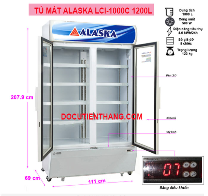 Tủ Mát Alaska Inverter 1200 Lít Gia Re