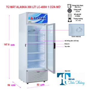 Tủ Mát Alaska 300 Lít Lc 455h 1 Cửa Mở