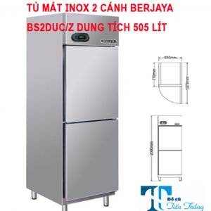 Tủ Mát Cong Nghiep Inox 2 Cánh Berjaya 500 Lít
