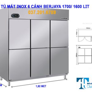 Tủ Mát Inox 6 Cánh Berjaya Bs6duc Z Cu