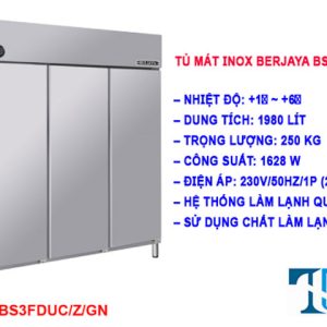 Tủ Mát Inox Berjaya 3 Cánh 2000 Lít Cũ